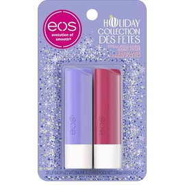 eos Holiday Lip Balm Sticks, Sugar Plum Spritz & Candy Apple, Limited Edition Lip Care, Stocking Stuffers, Natural Shea Butter, 0.14 oz, 2-pack