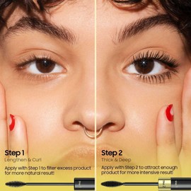 Mascara for Volume & Length, Long-Lasting Waterproof Mascara, Volumizing, Lengthening, Defining, Curling, Multiplying, Buildable Formula, Blackest Black