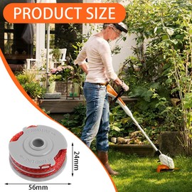 Ershengsan 2 PCS Strimmer Spool Line for Flymo FLY021/513937190 Replacement - 1.5mm(0.06") x36ft Double Autofeed Trimmer Wire - Compatible with Contour XT/500E/500 XT/Multi Trim/Power/Mini/Multi Trim