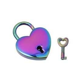 WDONAY 3 Pack Mini Heart Shaped Padlocks with Key, Small Metal Heart Shaped Padlock for Jewelry Box, Purse, Handbag (Colorful)