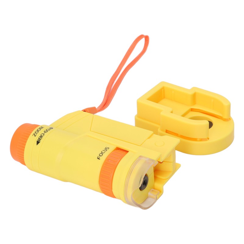 Handheld Microscope Yellow Comfortable Square Handle LED Light Pocket Microscope