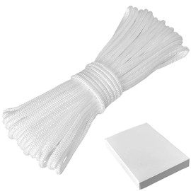 Braided Nylon Cord, (25 m x 2.5 mm) Heavy Duty White Cord Nylon Rope Washing Line Nylon Braided Thread Cord Pull Cord for Blinds Aluminium Blind Shade, Horticulture Work and Crafts