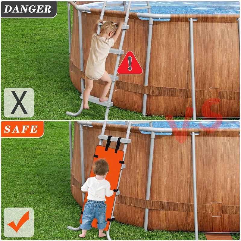WUBOECE Pool Ladder Guard 48x19in, Pool Ladder Pad to Prevent