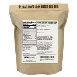Anthony's Organic Blueberry Powder, 8 oz, Freeze-Dried, Gluten Free, Non GMO