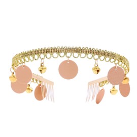 Flayem Women's Gold Boho Head Chain Tassels Tiara Crown Fringe Sequins Shinny Sparkle Party Festival Headband