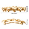 5PCS French Flat Hair Barrettes for Women, Non-Slip Gold Metal