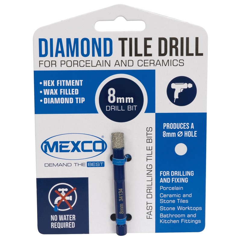 Mexco A10VBDB8 8.0mm Vacuum Brazed Diamond Drill Bit