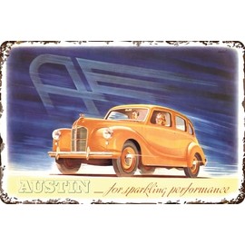 LUCKYLINDE Retro Tin Sign Suitable for Austin Oldtimer Fans and Lovers, Workshop and Garages Sign, 20 x 30 cm - Performance