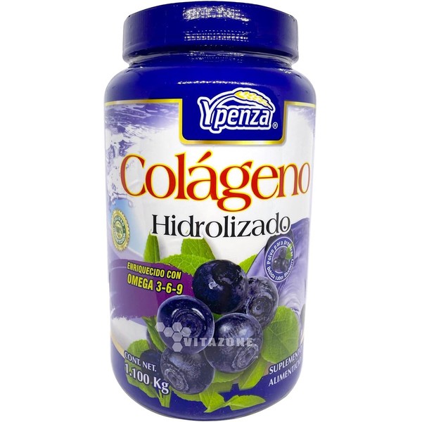 Suplemento Ypenza Colágeno sabor blueberry de 1.1kg - polvo