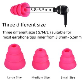 SNHTLS 9 Pairs Triple Flange Earbud Tips Compatible with 3.8mm-5.5mm Headphones, White, Plastic, Ear Tips