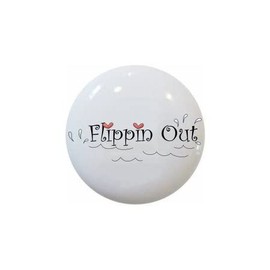 FLIPPIN OUT WORD ART - Flippin' Out Whimsical Sea - DECORATIVE Glossy CERAMIC Drawer PULL Dresser KNOB