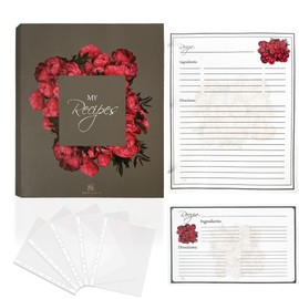 Bond's Good Life Recipe Binder- Recipe Book For Own Recipe, Binder With Plastic Sleeves, Full Page Recipe Journal, Aesthetic, Write Your Specialty - 9"x 12"