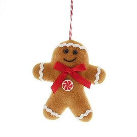 Festive Productions Hanging Christmas Gingerbread Man Decoration Xmas Tree Festive Plush 10cm