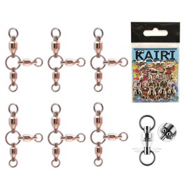 KAIRI 3-Way Salkan, 6 Pieces, Swimming, Large Parent-child Salkan, Bearings, Three Matted Sarkan, Parent-child Swivel, Cross, Super Rotation, KAIRI Fishing Tackle (6 x 5 x 5 (75 kg))