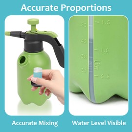 Qivine Pulverizador de Mano para JardíN PortáTil,Pulverizador de PresióN de PláStico de 2l,Boquilla Ajustable， Manual de Agua,1/2 GalóN, para Plantas Y Otras Soluciones de Limpieza