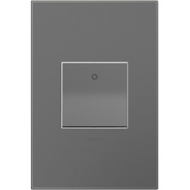 Legrand adorne 15A 1 or 3-Way Paddle Switch with Matching Wall Plate (Magnesium Finish), ASPD1532M4