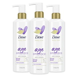 Dove Body Love Body Cleanser For Maturing Skin Age Embrace Body Wash Cleanser with Peptides and Pure Glycerin 17.5 fl oz 3 Count                      