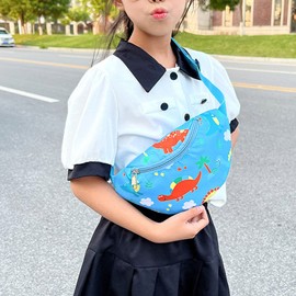 Cute Dinosaur Kids Fanny Pack Waist Pack Small Belt Bum Bag Crossbody Purse Waist Pouch for Toddler Girls Boys