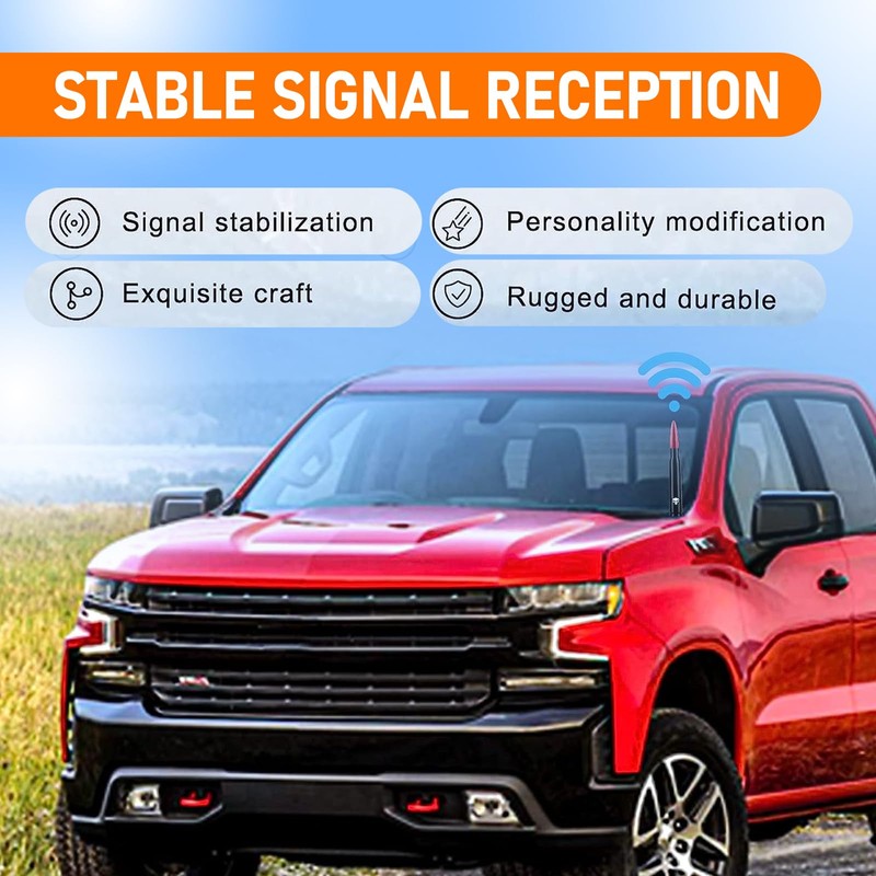 gunhunt 1 PC Car Bullet Antenna, Skull Pattern Antenna Mast,