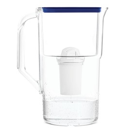 Wessper Water Filter Jug Filter Jug 2.8 L with Manual Filter Wear Indicator, Water Filter Jug Table Water Filter Modern Water Filter Jug Reduces Chlorine Limescale Heavy Metals - Blue