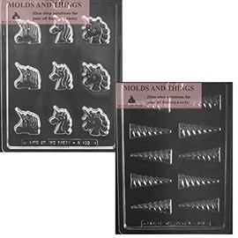 Small Unicorn Faces Chocolate Soap Mold Unicorn horn Chocolate Soap Candy Mold Wiith Copyrighted molding Instructions