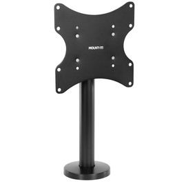 MOUNT-IT! Flat Screen TV Bolt Down Stand for Desk, Desktop, and Tabletop [23" - 43" Screens] Swivel Tabletop Mount, VESA Mount up to 200x200mm (Steel, Black)