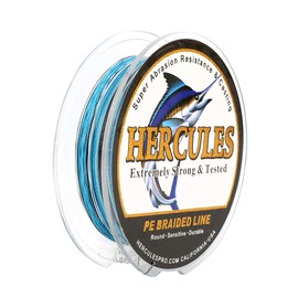 HERCULES Trenzado l¨ªnea de Pesca 100M, 109yds, 6lbs-100lbs PE Superline 4 hebras, Camuflado Azul, 6lb/2.7kg 0.08 m