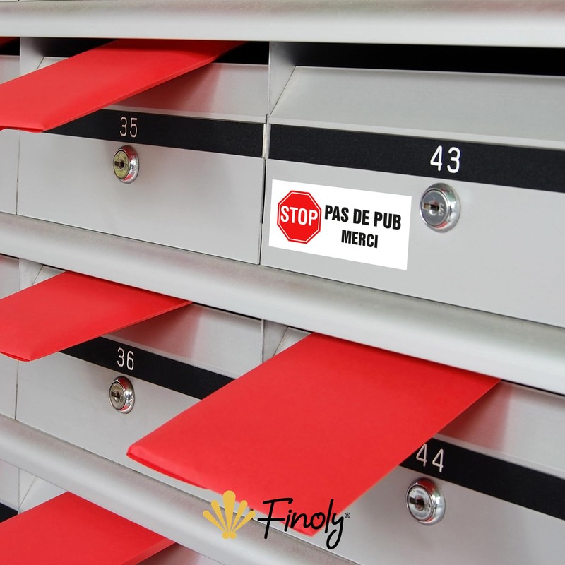 Finoly Stop Pub - Sticker for Letterbox, without Advertising, Letter