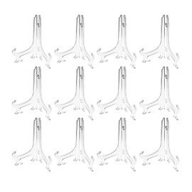 Super Z Outlet 8.5" Clear Plastic Easels or Stand/Plate Holders to Display Pictures, Placecards, or Other Items at Weddings, Home Decoration, Birthdays, Tables (24)
