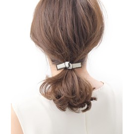 VingTAINE H7773-WHG-HGOM Hair Cuff, Hair Elastic, Pony Hook, Ribbon, Studded Chain, Hair Hook, Hair Accessory, Adult, Cute, Stylish, Elegant