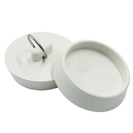 Auvotuis 2Pcs Rubber Drain Stopper Fits 2 Inch to 2-1/8 Inch, Bathtub Drain Plug with Hanging Ring, Rubber Sink Stopper Drain Plug for Bathtub, Kitchen and Bathroom (White)