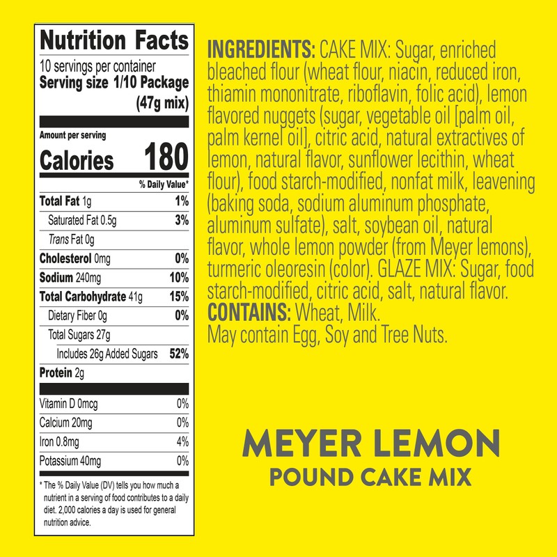 Krusteaz Meyer Lemon Pound Cake and Glaze Mix, 16.5 oz