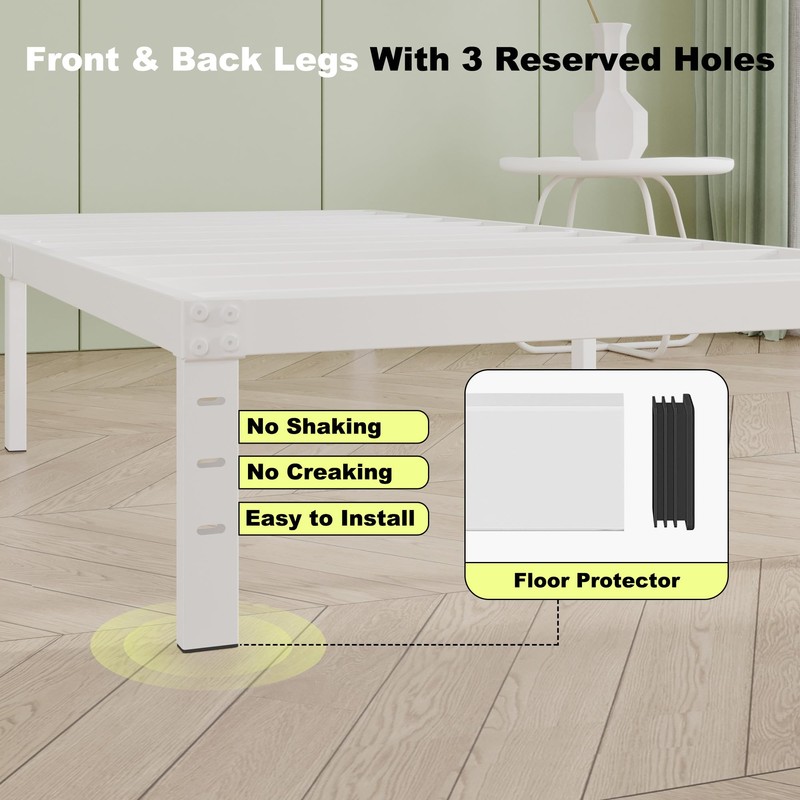 Cieemine 12 Inch Twin Bed Frames, Heavy Duty Metal Twin