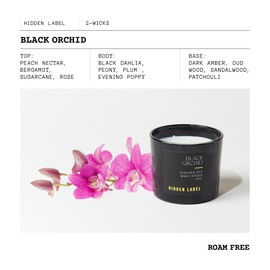 Hidden Label Black Orchid Scented Candle, 100% Cotton Lead-Free Wick,Sustainable Wood Lids,Candles for Home Scented,8.3 Oz