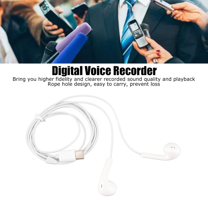 Round Voice Recorder 35 Hours Battery Time OTG Function Voice