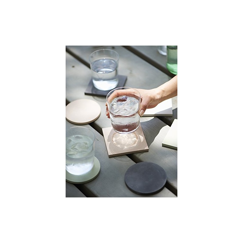 soil D347 BK Diatomaceous Earth Coasters, Large, Square, Set of