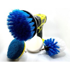 Pro-Graad Juego de accesorios de cepillo para polvo de taladro de 4 piezas, almohadilla de limpieza y esponja – Kit de limpieza de cepillo para polvo eléctrico para limpieza profunda multiusos para baño, cocina, lechada, piso, tina, ducha, azulejos