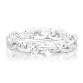 COBI Sterling Silver Chunky Bracelets for Women, Cuban Chain Link Bracelet, Stackable Thick Large Punk Jewelry, Everyday Wear, Fashion & Trendy Accessories, Hypoallergenic, Ideal Gifts - Silver