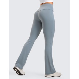 CRZ YOGA Womens Butterluxe High Waist Flare Pants 32 Inches - Yoga Bootcut Wide Leg with Pocket Lounge Belgian Blue Medium