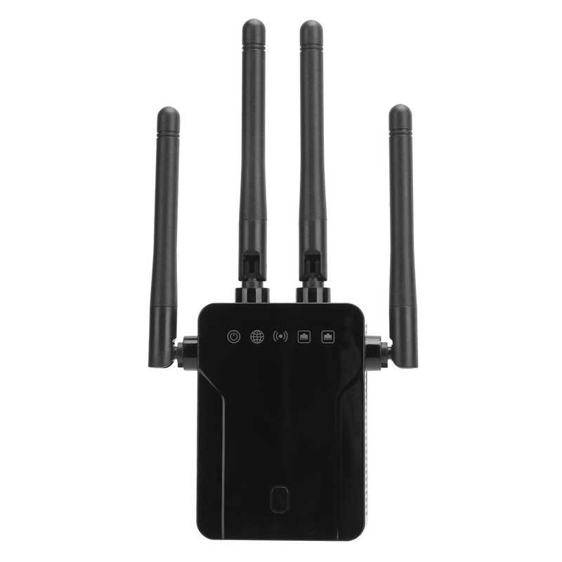 Wireless Repeater Black Dual Band WiFi Signal Network Extension Amplifier