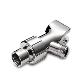 Couradric Shower Arm Bracket Mount, Adjustable Handheld Shower Holder with Brass Connector for Universal G1/2 Shower Arm and Hose, Chrome