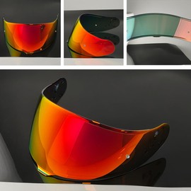 MTDVZR CNS-1C Helmet Visor Replacement,UV Protective Scratch-Resistant Helmet Face Shield Windproof Visor Compatible with GT-Air 3 (Revo Deep Red-Day Use Only)