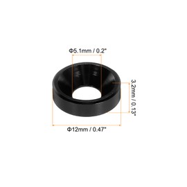 MECCANIXITY M5 Cone Cup Countersunk Washers,Hole Dia 5.1mm/0.2 Aluminum Gaskets Cup Head Washer Gasket for Screw RC/FPV/PC/Drone/Mechanical Accessories Model Parts,Pack of 20(Black)