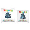 Meowing Into Kindergarten Funny Funny Cat Monster Truck Throw Pillow