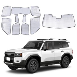 Windshield Sunshade Kit for Toyota Land Cruiser Prado J250 2024-2025 Front Rear Window Shade Foldable Reflective Sun Visor Privacy Protection UV Blocker HeatShield Windshield Side Rear Window Full Set