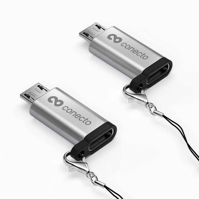 conecto, Micro USB to USB-C Adapter, OTG Support, Compatible with