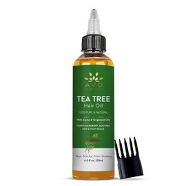 AVD Organics Tea Tree Hair Oil 120 ML | 100% Pure and Natural Tea Tree Hair Oil | Soothes Itchy Scalp | Moisturize Skin Strengthen Hair | Ideal for Both Men and Women | 4 fl oz