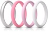ThunderFit Women's Silicone Wedding Ring Sets, Thin and Stackable Rubber