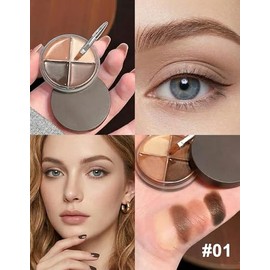 Erinde Delineador De Ojos En Gel 4 en 1, Resistente Al Agua,1# | Delineador De Ojos En Crema Con 1 Pinceles Delineadores De Ojos, Larga Duración, Alta