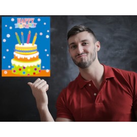 Iconikal Happy Birthday 32 Player Bingo and Pin The Candles on The Cake Game Set